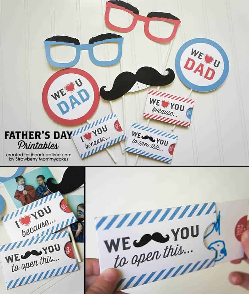 "We Love Dad" Father's Day Printables on www.iheartnaptime.com #freeprintables #fathersdayprintables #fathersday