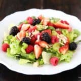 summer salad with lemon dressing on plate