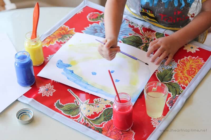 Wipeable Art Mat for Kids I Heart Nap Time