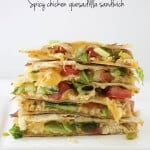 a stack of chicken quesadilla slices