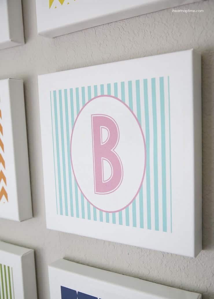 ABC wall art for the play room w/ free designs - I Heart Nap Time