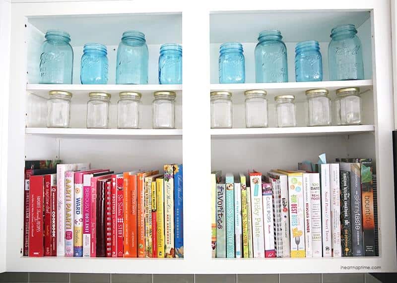 Organized cook books by color -love!