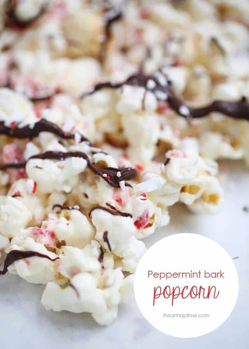 White chocolate peppermint popcorn.