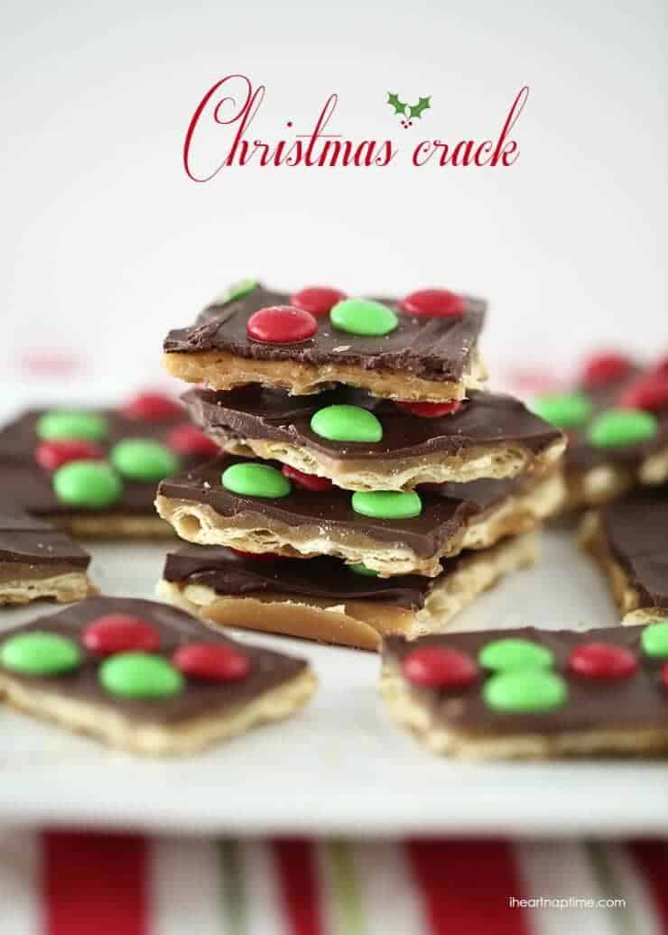 Christmas crack on white plate