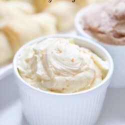 orange butter in a white bowl