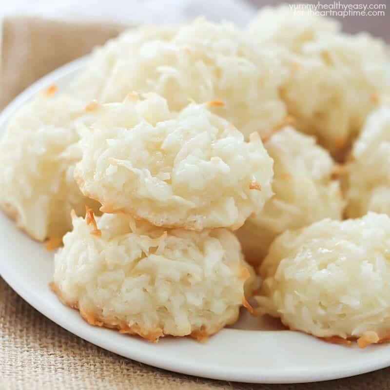 Plate of coconut macaroons.