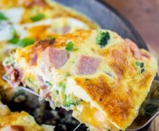 Cheesy Ham and Broccoli Frittata