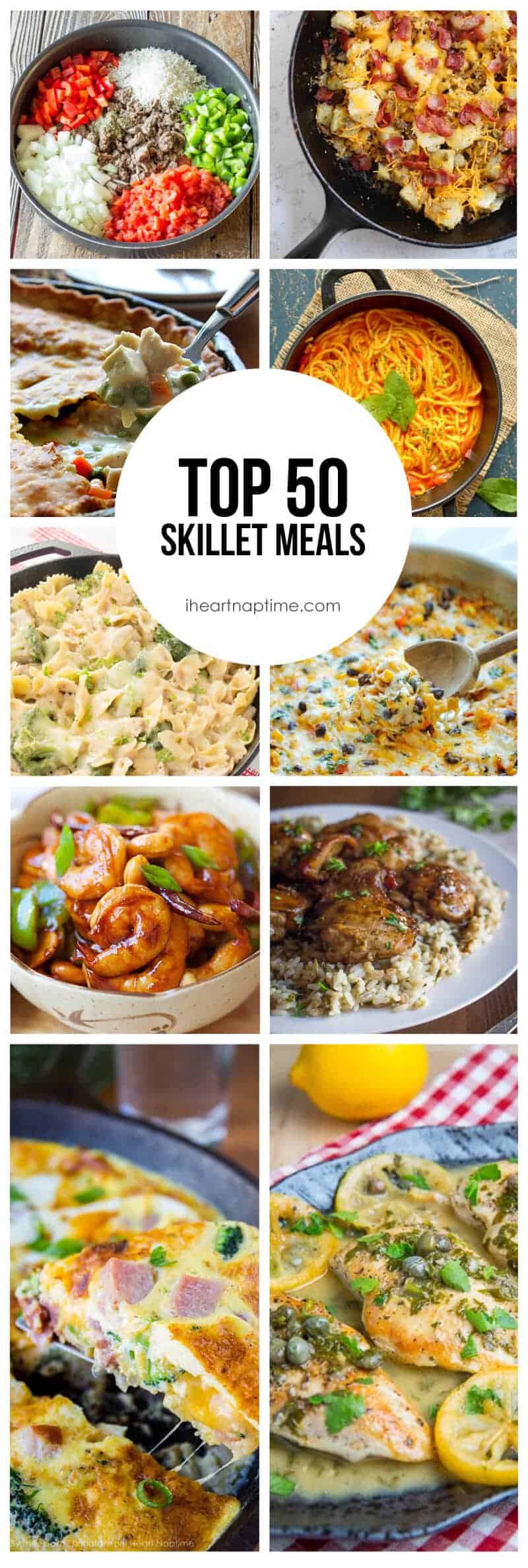 Top 50 Skillet Meals on iheartnaptime.com -recipes that can be all in one pot! 