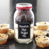 chocolate chip muffin mix in a mason jar