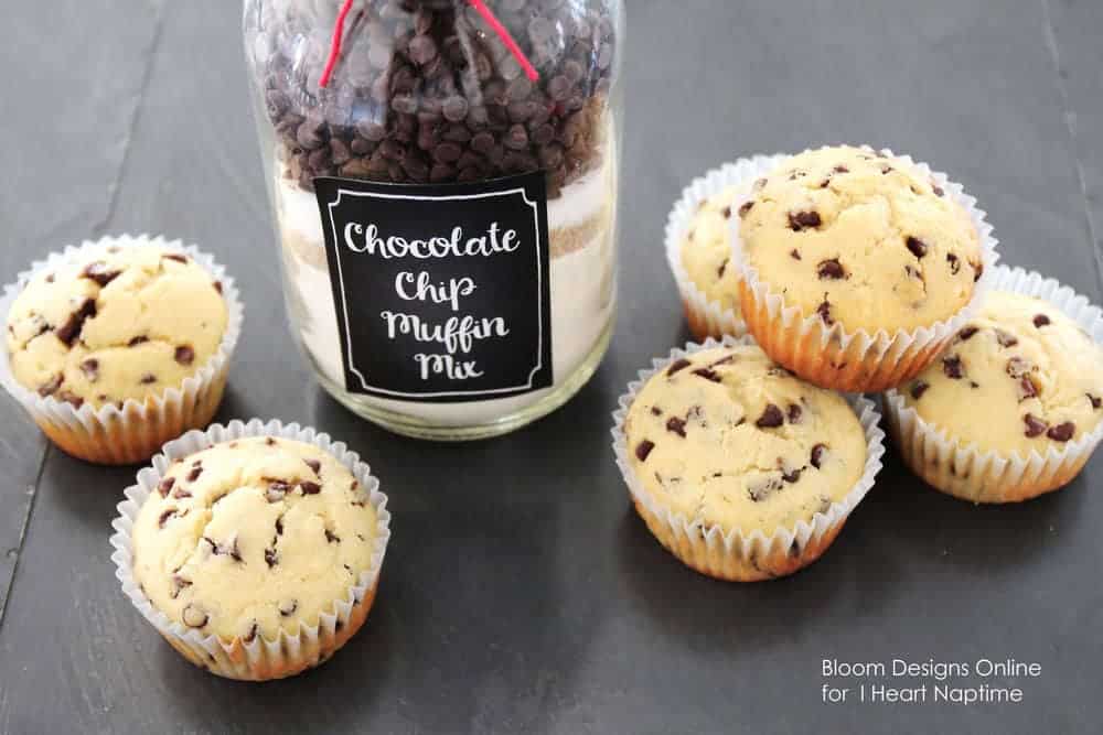 chocolate chip muffin mix in a mason jar