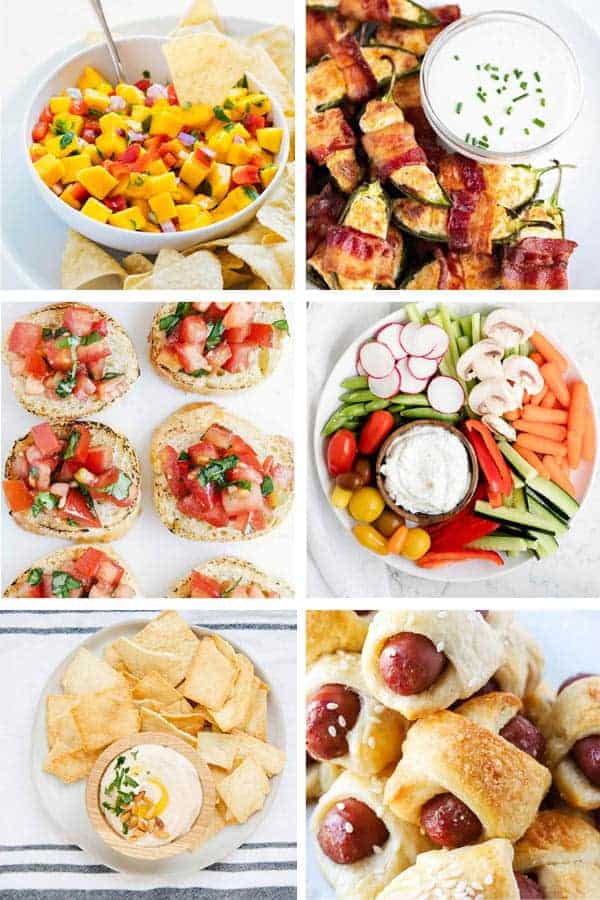 Bbq appetizers in a photo collage.