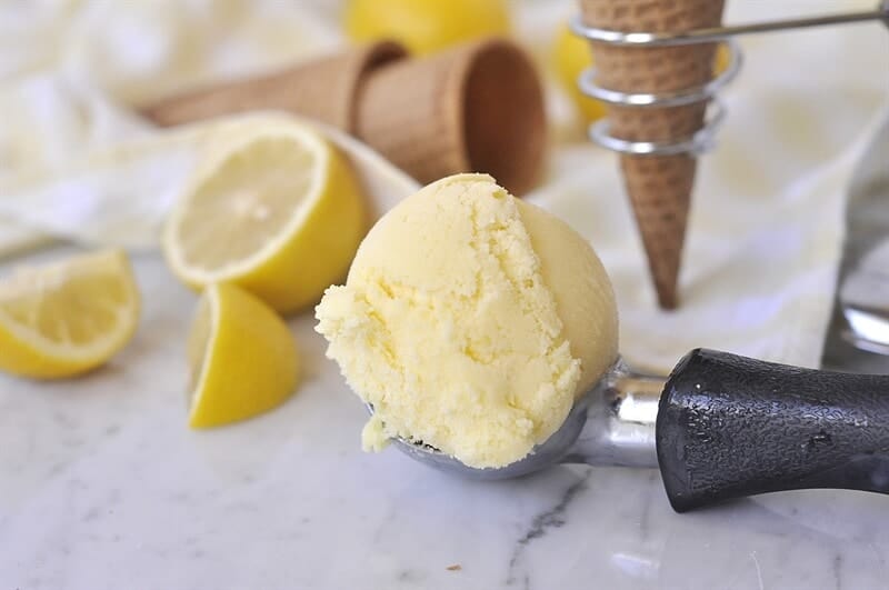 scoop of lemonade ice cream