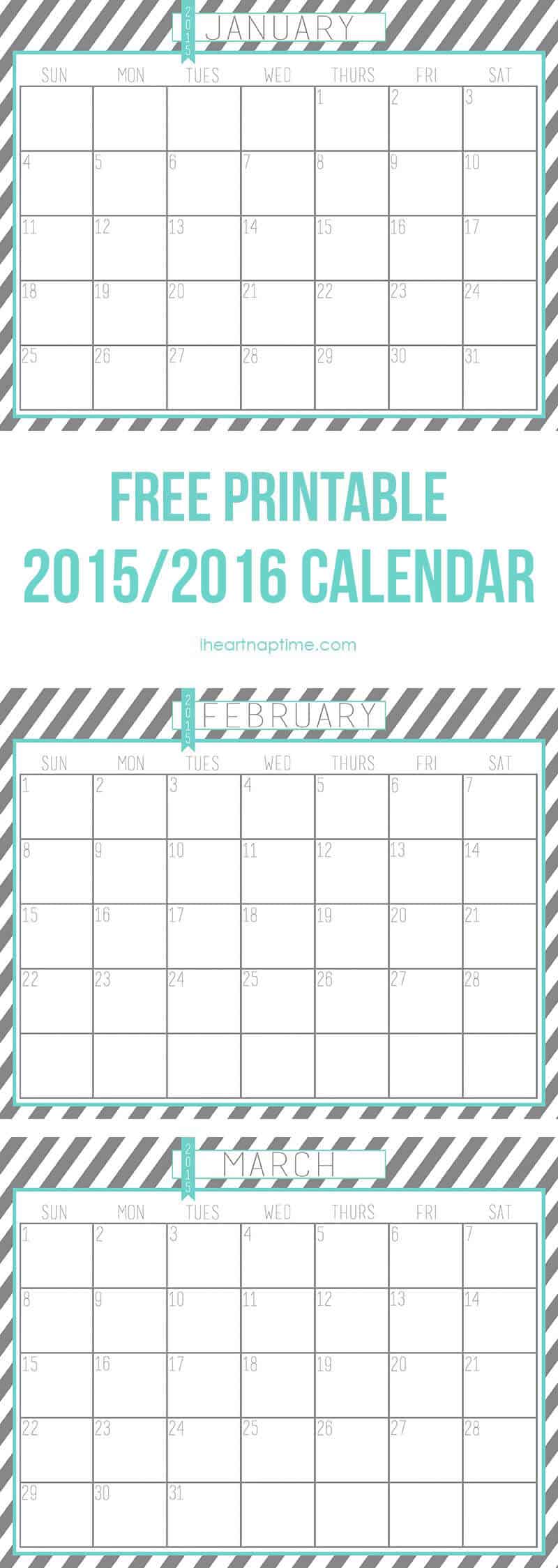 calendars free printable 2015