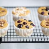 oatmeal muffins on a cooling rack