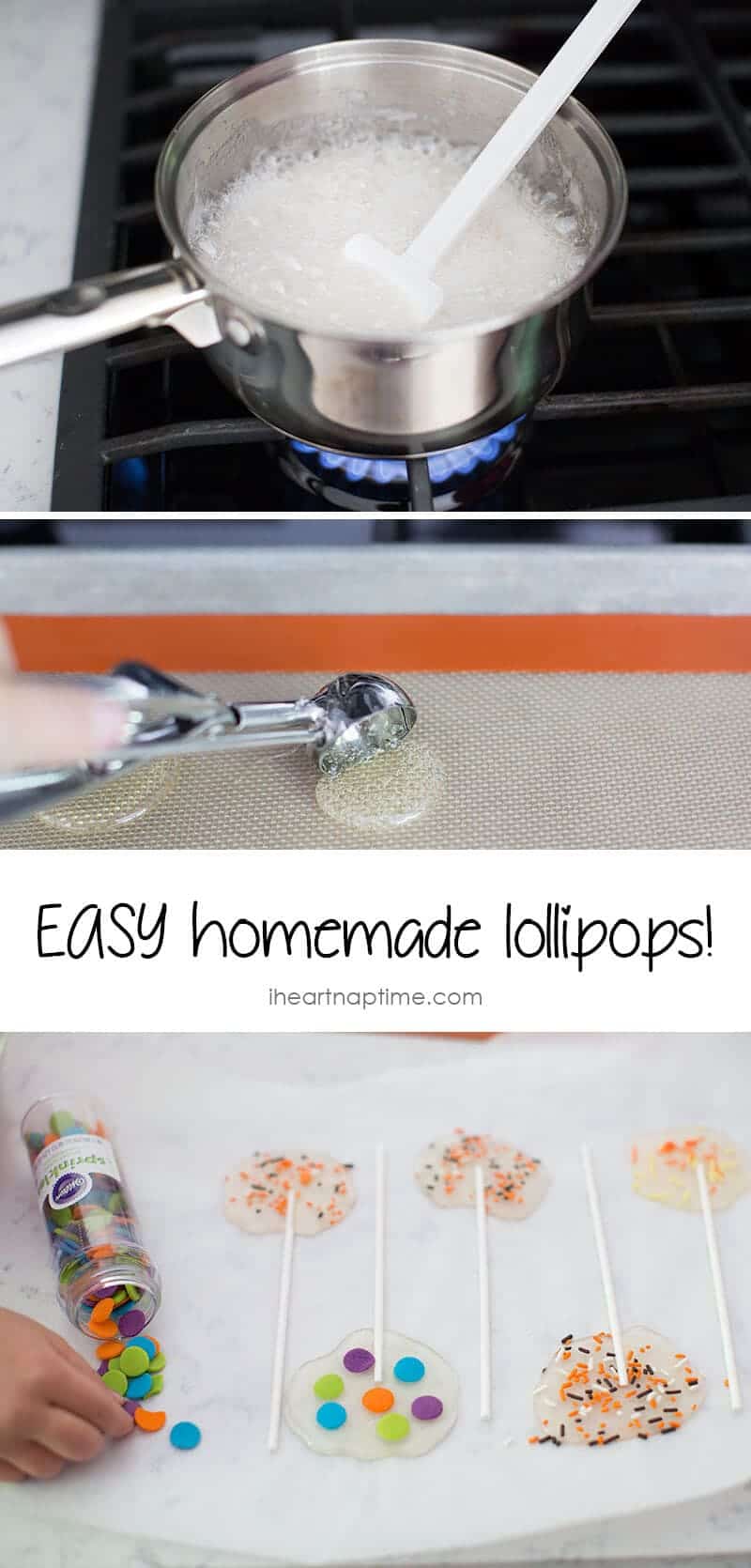 Easy homemade lollipops on iheartnaptime.com