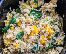 Slow Cooker Risotto with Butternut Squash and Sausage