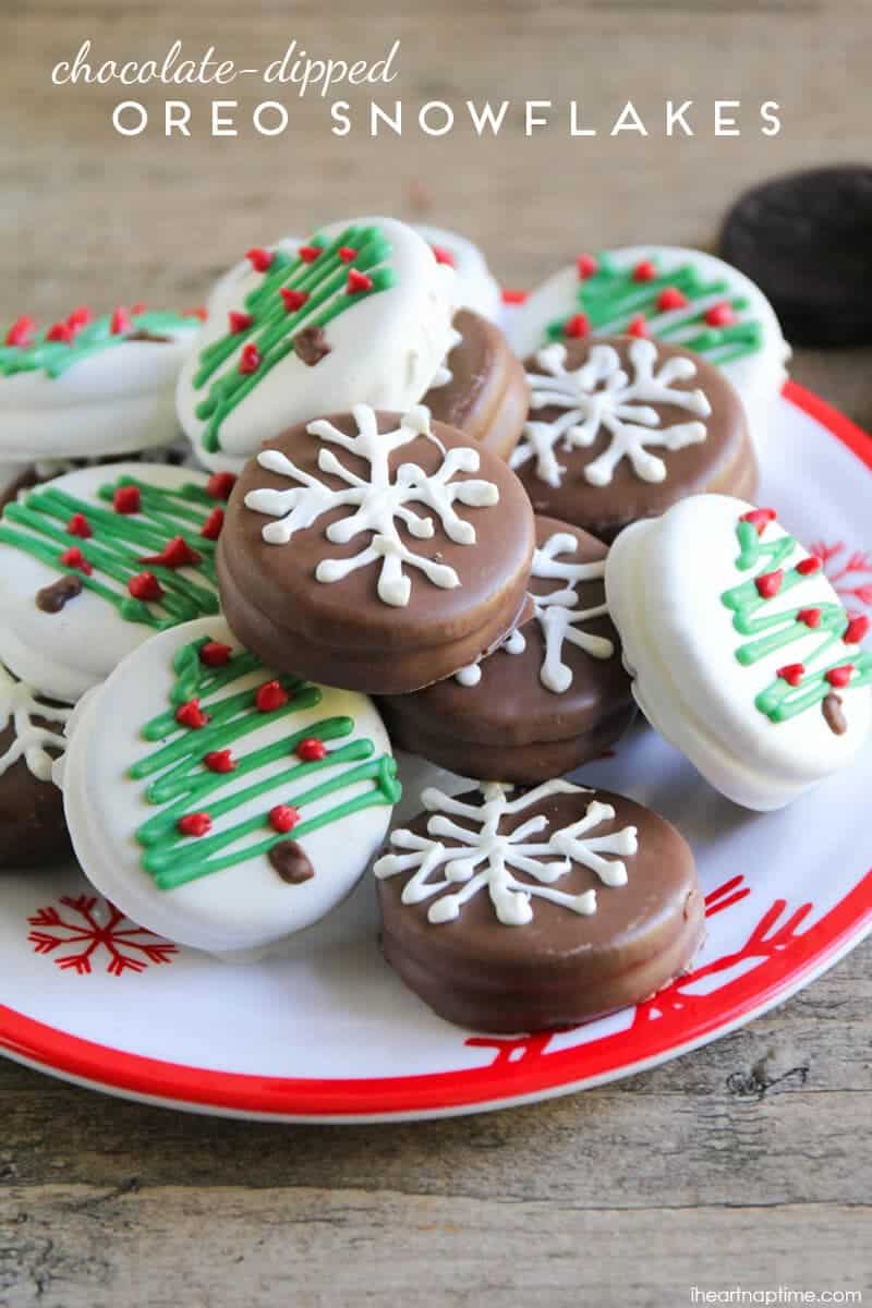 Chocolate Dipped Oreo Snowflakes I Heart Nap Time Christmas Oreos