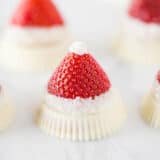White Chocolate Strawberry Santa Hats with a Reese's base - so cute and tasty!
