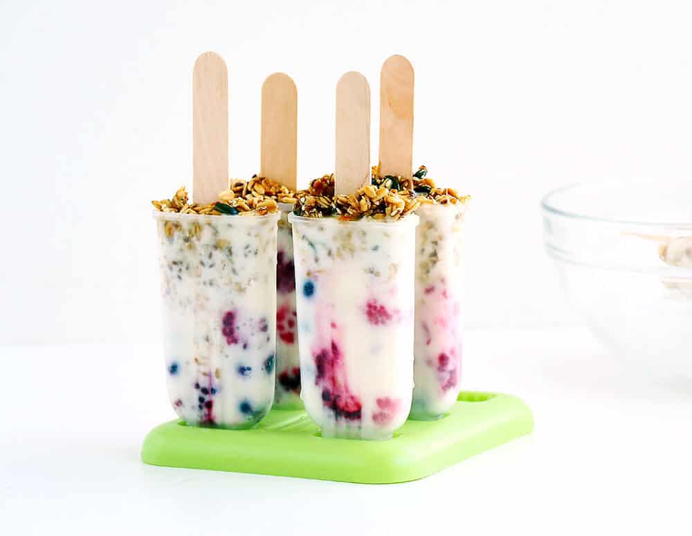 breakfast yogurt popsicles in popsicle molds