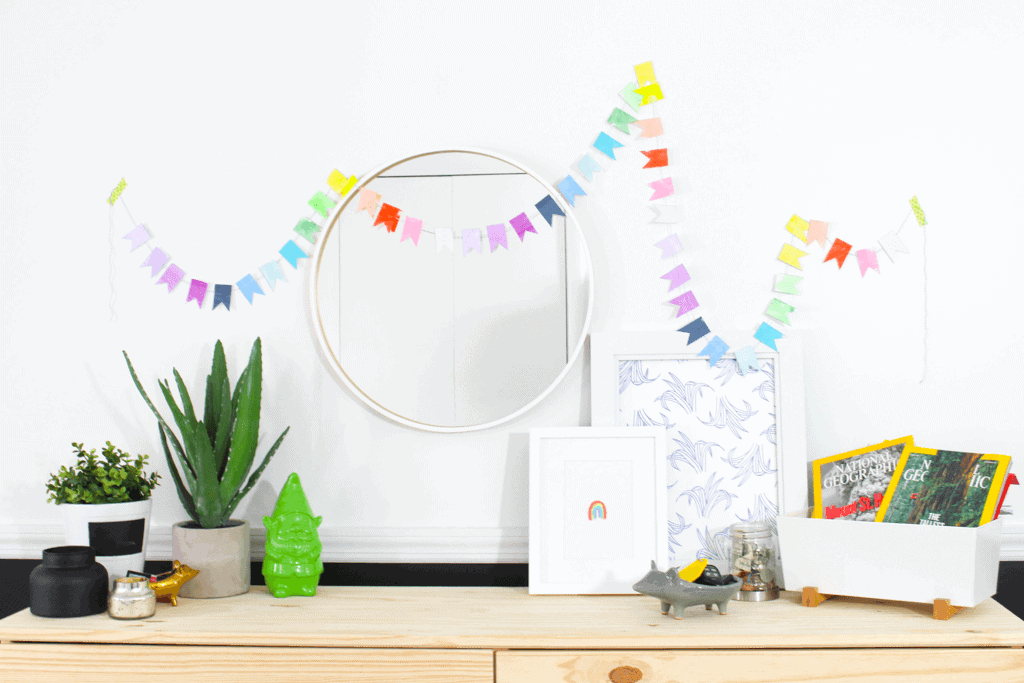 Lucky Rainbow Banner DIY - celebrate St. Patrick's Day in style with this great kids' activity with grown-up style!