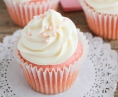 Pink Velvet Cupcakes - These velvety smooth one-bowl cupcakes are delicious and easy, too! Perfect for Valentine's Day or any day!
