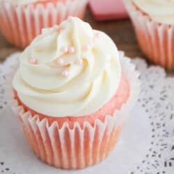 Pink Velvet Cupcakes - These velvety smooth one-bowl cupcakes are delicious and easy, too! Perfect for Valentine's Day or any day!
