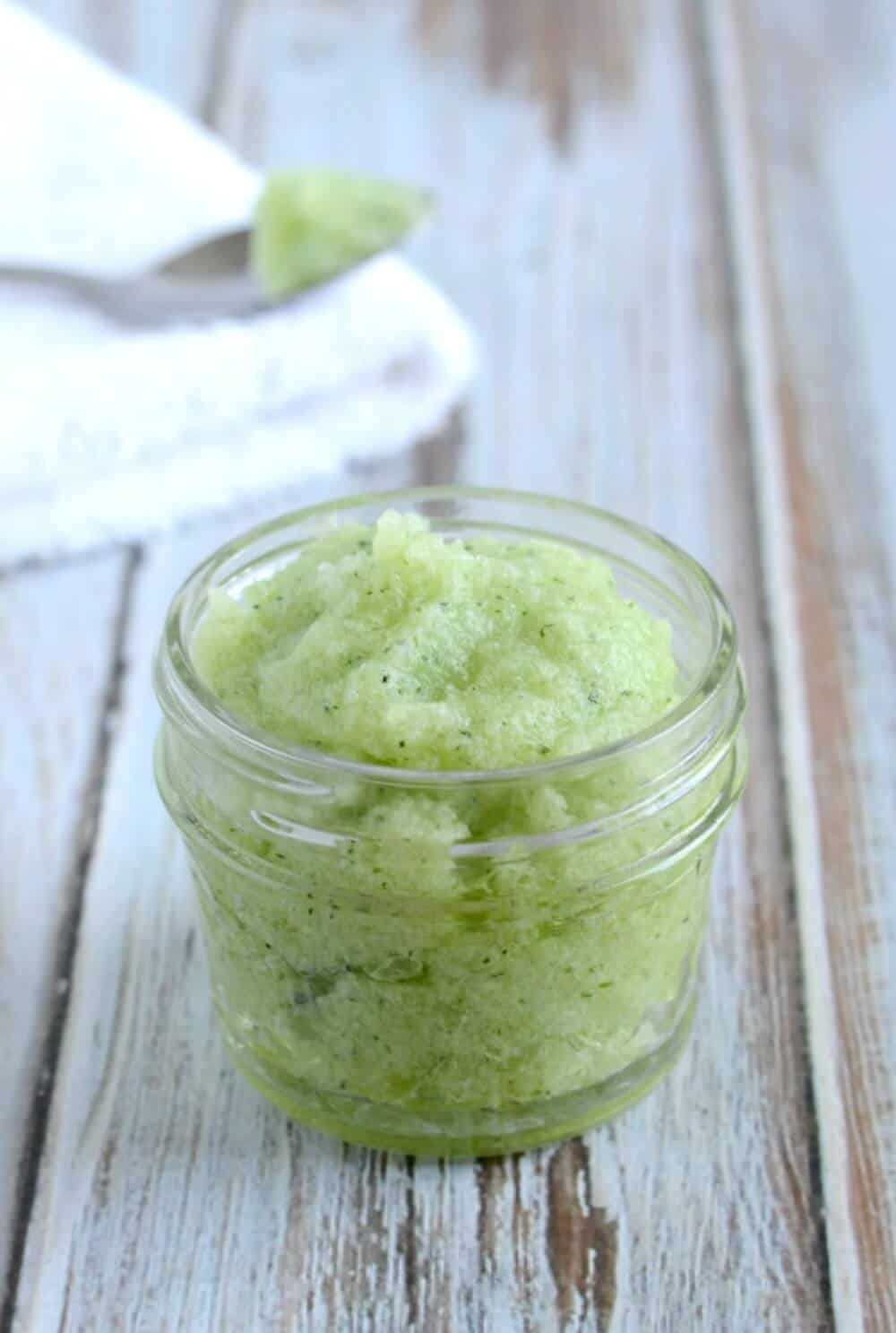 Cucumber Mint Sugar Scrub - So easy to make, and a great way to soften and revive dry, sluggish skin!