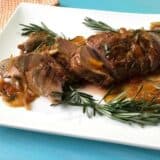 Pork Tenderloin with Rosemary Apricot Sauce comes together in in no time. Even better it uses one skillet, and ingredients you probably already have in the fridge.