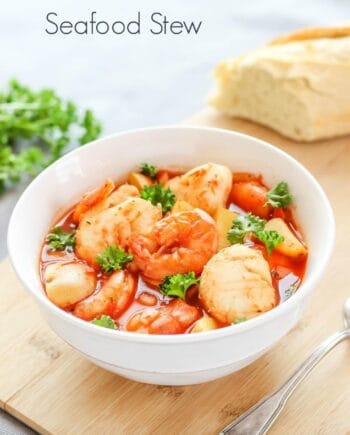 bowl of seafood stew