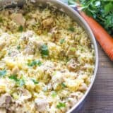One Pot Creamy Chicken and Rice - an easy healthy dinner recipe made with simple, real ingredients in just one pot. Perfect for any night of the week!