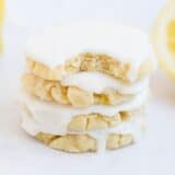 stack of lemon glazed cookies