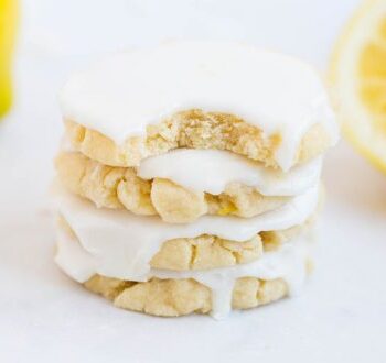 stack of lemon glazed cookies