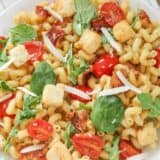 BLT Pasta Salad - this pasta salad is a fun twist on the classic bacon, lettuce, and tomato sandwich. Great for summer parties and picnics!