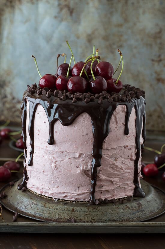 cherry cake with chocolate ganache