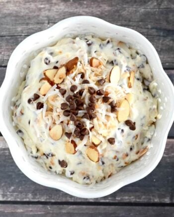 Almond Joy Dip - a sweet and creamy dip that is loaded with yummy ingredients!