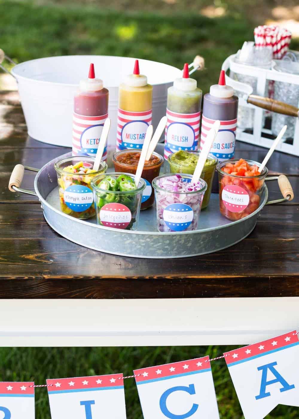 Hot Dog Bar: Free Party Printables, Pocket Change Gourmet, Recipe