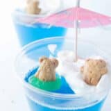 teddy bear jello pool cup with mini umbrella