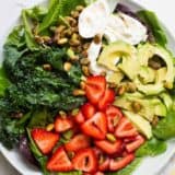 plate of strawberry burrata salad