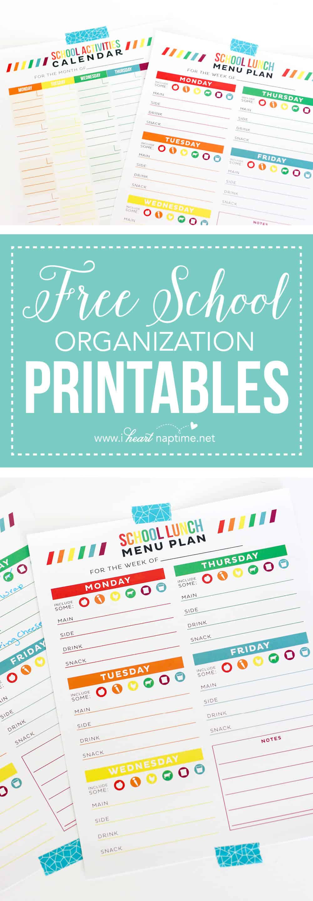 FREE School Organization Printables - I Heart Nap Time