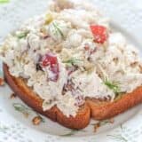 Slow Cooker Chicken Salad is so delicious and easy to make! Perfect for lunches all week!