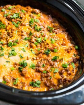 taco lasagna in crockpot