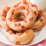 Maple bacon donuts - these delicious sweet and savory donuts are so easy to make and ready in under thirty minutes!