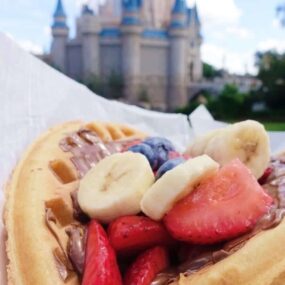 nutella waffle with fresh fruit at magic kingdom