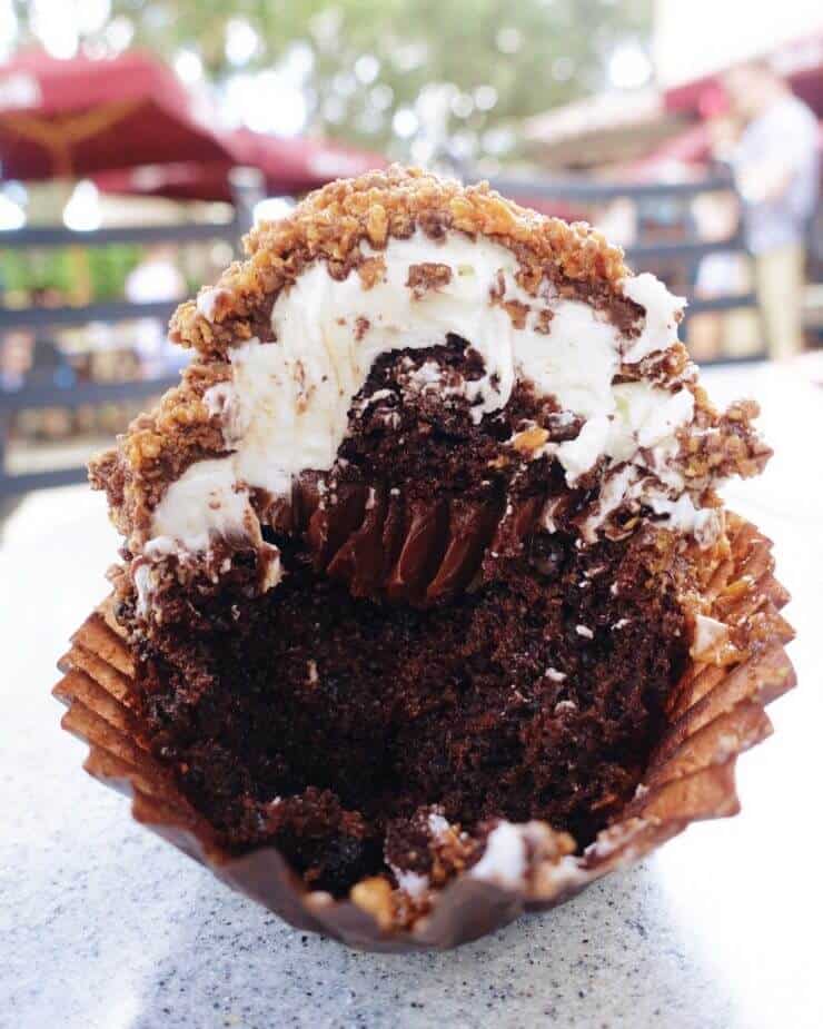 This chocolate ganche butterfinger cupcake from Starring Rolls Cafe (Inside Hollywood Studios) was one of my favorite treats from the weekend. Talk about decadent!