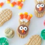 Nutter Butter Turkey Cookies ... a fun and festive treat for the kids! Not only can they help make these little gobbly friends, they can also use them as their special place setting.