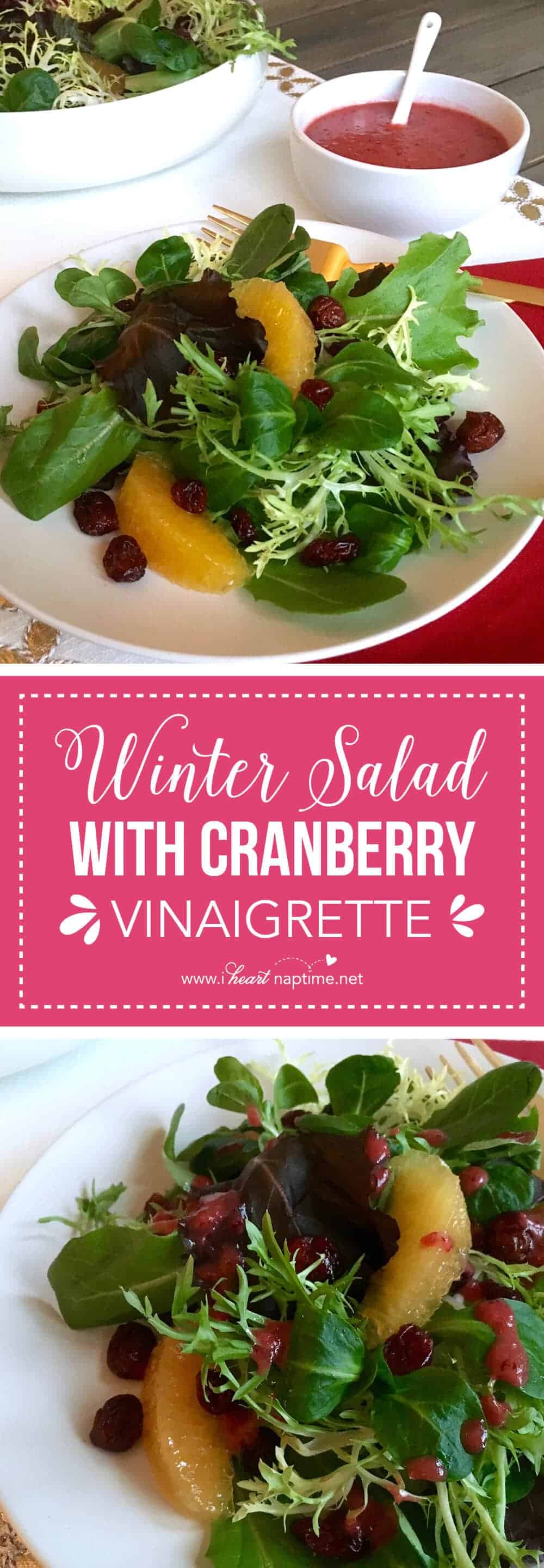 Winter Salad with Cranberry Vinaigrette - I Heart Nap Time