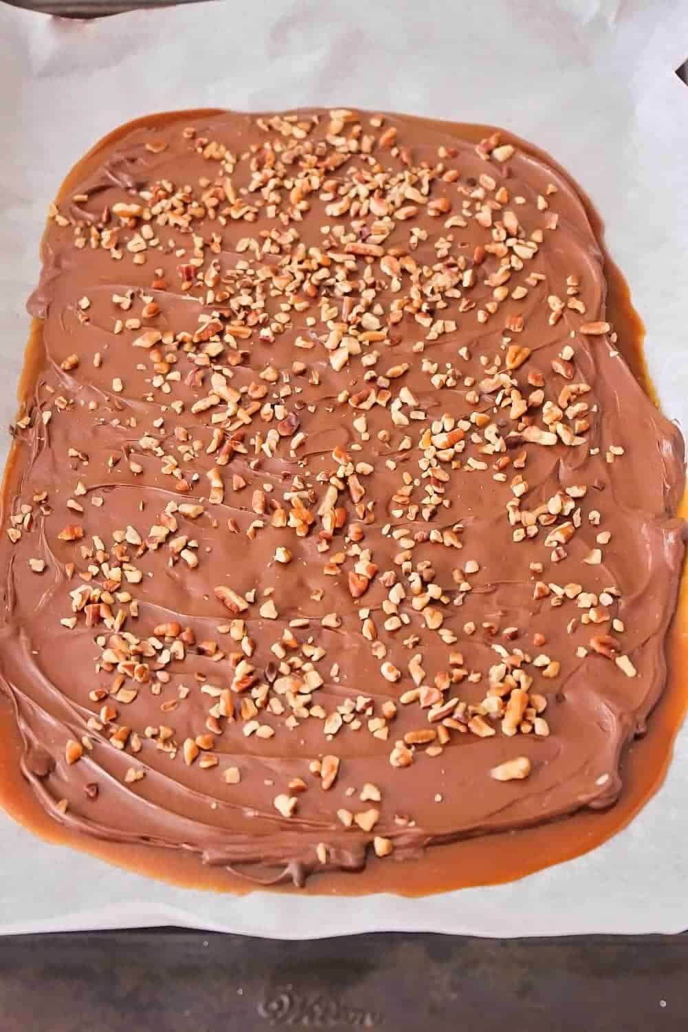 Homemade Toffee... this rich and buttery toffee takes about thirty minutes to make and is super easy too! Perfect for parties, holiday gifts, and snacking!