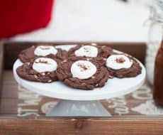 Hot Chocolate Cookies... super soft chocolate cocoa cookies with a roasted marshmallow on top!