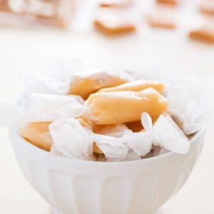 Homemade Microwave Caramels... made in 6 minutes with only 5 ingredients! These will be the easiest candy you will make this holidays!