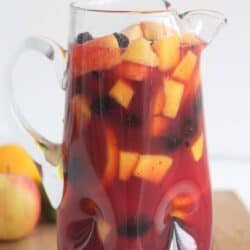pitcher of sangria with fresh fruit